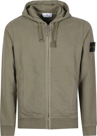 Stone Island Hooded Full-Zip Cotton Sweatshirt