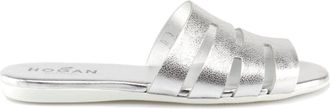 Hogan Flat Metallic Sandals