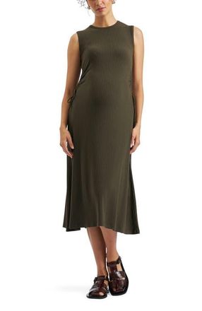 Ripe Carol Rib A-line Dress in Khaki at Nordstrom, Size X-Small Au