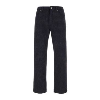 Fendi FF-motif Jeans - male - Fendi - Straight Fit Jeans - Blue - W33 - Jeans