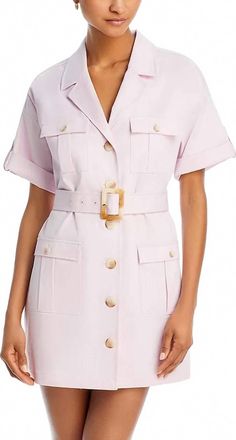 L'agence Everest Safari Shirt Dress In Lilac Snow