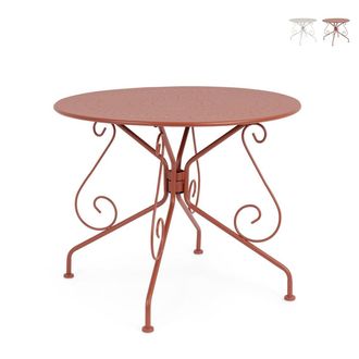 BIZZOTTO Mesa Redonda De Exterior Para Jard&iacute;n 90 Cm Estilo Etienne Yes - Rojo