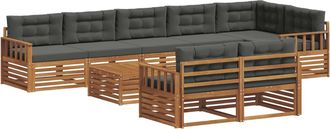 vidaXL Conjunto De Sof&aacute;s De Exterior 9 Uds. Natural Y Antracita Vidaxl