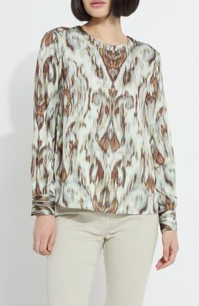 Lyss&eacute; Tanni Crewneck Satin Blouse in Woodland Paisley at Nordstrom, Size X-Large