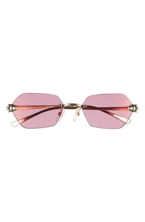 Cartier 55mm Rimless Geometric Polarized Sunglasses in Gold at Nordstrom