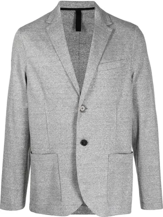 Harris Wharf London notched-lapels single-breasted blazer - men - Linen/Flax/Cotton/Polyester - 56 - Grey