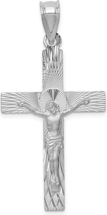 Diamond2Deal 14k White Gold Crucifix Pendant