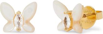 Kate Spade New York Social Butterfly Mini Studs Womens Earring White, Brass/Cubic Zirconia