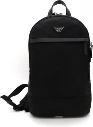 Emporio Armani ASV Ronde Rugzak - Heren - Rugzakken - Zwart - ONE Size - Polyester - Tassen