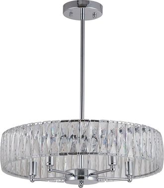 Bethel International 22In Metal Chandelier With Crystals