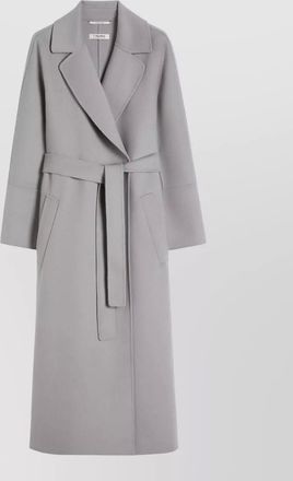 Max Mara belted long coat notched lapels pockets