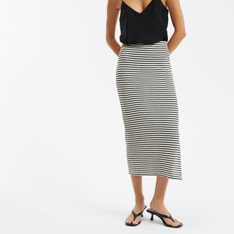 La Redoute Collections Rechte, lange rok met strepen