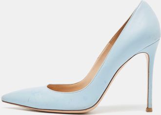 Gianvito Rossi Light Blue Leather Pointed Toe Pumps
