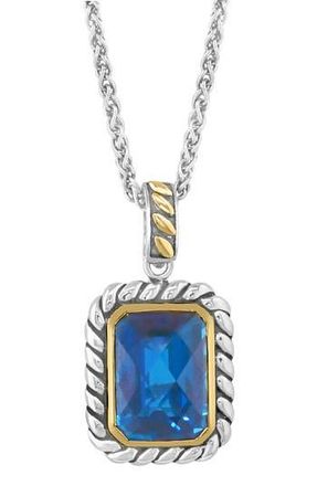 Effy Sterling Silver & 18K Gold Ocean Blue Topaz Pendant Necklace at Nordstrom Rack