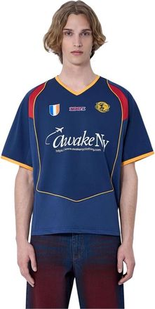Awake NY Unisphere Warm Up T-Shirt - Heren - Fitness - Blauw - XL - Polyester - Fitness