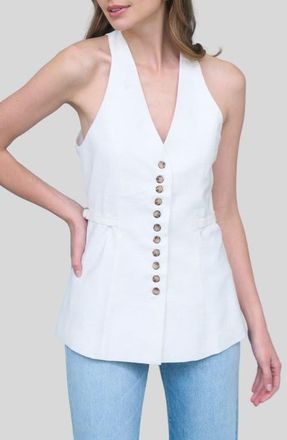 ZOE AND CLAIRE V-Neck Vest in Ivory at Nordstrom, Size X-Small