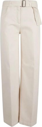 True Royal Wide Broeken - Dames - Wijde Broeken - Beige - S - Katoen - Broeken
