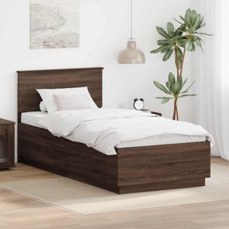 vidaXL Vidaxl Struttura Del Letto Con Testiera Rovere Marrone 70 X 190 Cm