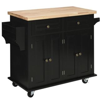HOMCOM Isla de cocina 111x44.5x82.5 cm negro