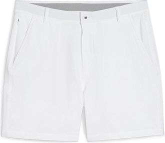 Puma Mens Puma 101 Solid 7 Golf Shorts White Stretch Slash Pockets Zip Fly BUU851