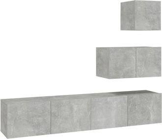 vidaXL Vidaxl - Set de muebles de tv 4 pzas madera contrachapada gris hormigón