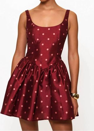 Hutch Soleil Mini Dress In Pomegranate Spaced Polka Dot