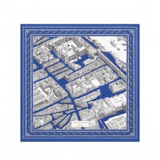 Inou&iuml; Editions Womens Louvre Square 65 Scarf In Blue