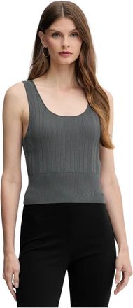 A|X Armani Exchange Mouwloze Gebreide Top - Dames - Tops zonder mouwen - Grijs - XS - Tops