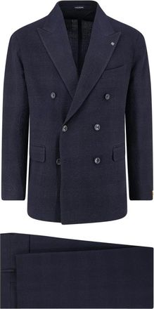 Tagliatore Jurken - Heren - Business pakken - Blauw - XL - Wol - Kostuums
