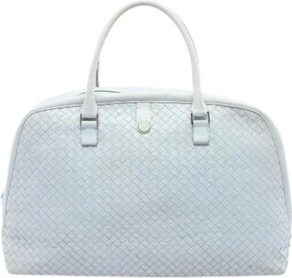 Bottega Veneta Pre-owned Handbags, female, Blue, Size: ONE SIZE Pre-owned Intrecciato Boston Bag