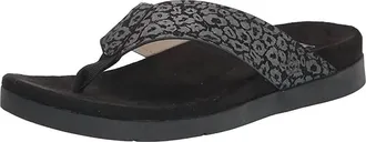 Spenco Womens Newport Cheetah Sandal In Black