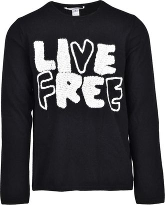 Comme Des Gar&ccedil;ons Pullover Girocollo - Heren - Ronde hals truien - Zwart - M - Wol - Truien & Vesten