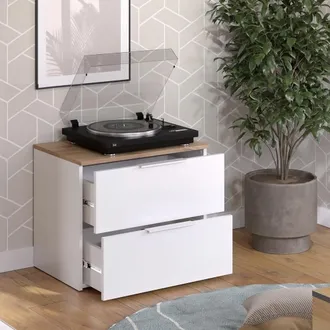 Vicco Cassettiera Wido, Bianco/sonoma, 60 X 50 Cm Con Porta Vicco