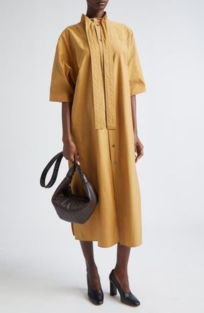 Christophe Lemaire Reversible Washed Cotton & Silk Tube Dress in Cumin at Nordstrom, Size 10 Us