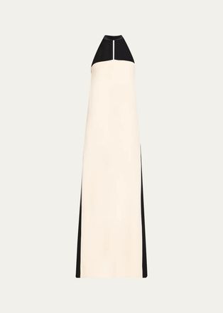 Valentino Garavani Colorblock Silk Choker Strapless-Illusion Column Gown