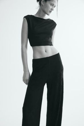 H&M Jacquard Jersey Pull-on Pants in Black at Nordstrom, Size X-Small