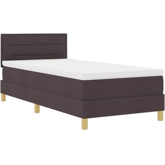 vidaXL Cama Tipo Box Spring Con Colch&oacute;n Marr&oacute;n Oscuro 90 X 200 Cm Tela Vidaxl