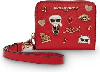 Karl Lagerfeld Jaqueline Small Wallet with Cate Pins in Admiral Red at Nordstrom
