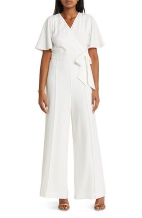 Kiyonna Karina Crepe Jumpsuit in Ivory at Nordstrom, Size X-Small