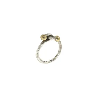 Tiffany & Co. Gold Silver Yellow Gold (18K) Silver 925 Band Ring (Pre-Owned)