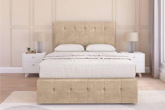 Sloomy Cambridge Coniston Divan Set 2 Drawers - 54 Headboard-12 Footboard in Cream | Size: Super King