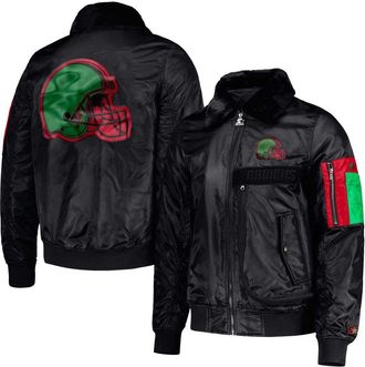 Starter Mens Starter x Ty Mopkins Black Cleveland Browns Black History Month Satin Full-Zip Jacket at Nordstrom, Size Xx-Large