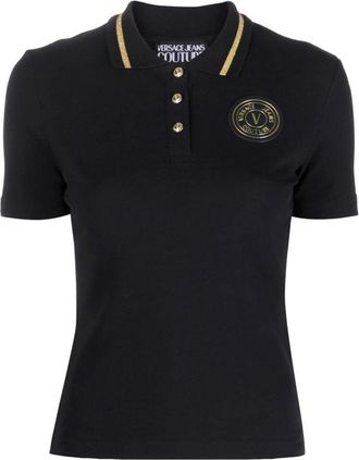 Versace Jeans Couture T-shirts en Polos - Dames - Polos - Zwart - XS - Tops