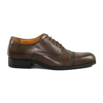 A.Testoni Leren Veterschoenen - Heren - Nette schoenen - Bruin - 42 EU - Leer - Schoenen