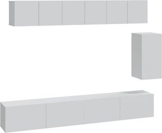 vidaXL 6 Piece TV Cabinet Set White Engineered Wood vidaXL