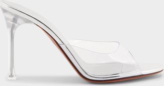 Amina Muaddi Alexa 95MM Transparent PVC Mules