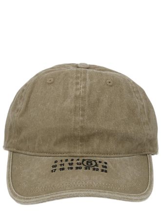 Maison Margiela Beige Adjustable Numeric Logo Cotton Baseball Cap