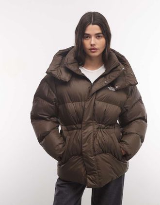 The North Face piumino oversize marrone scuro