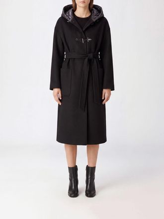Fay Long Wool and Cashmere Coat with Nylon Hood and Toggles