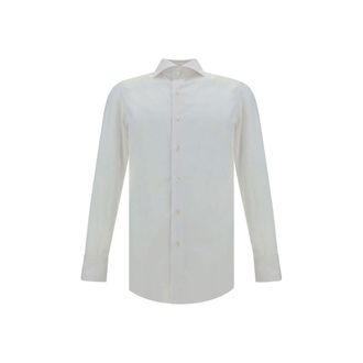 Finamore White Cotton Dress Mens Shirt